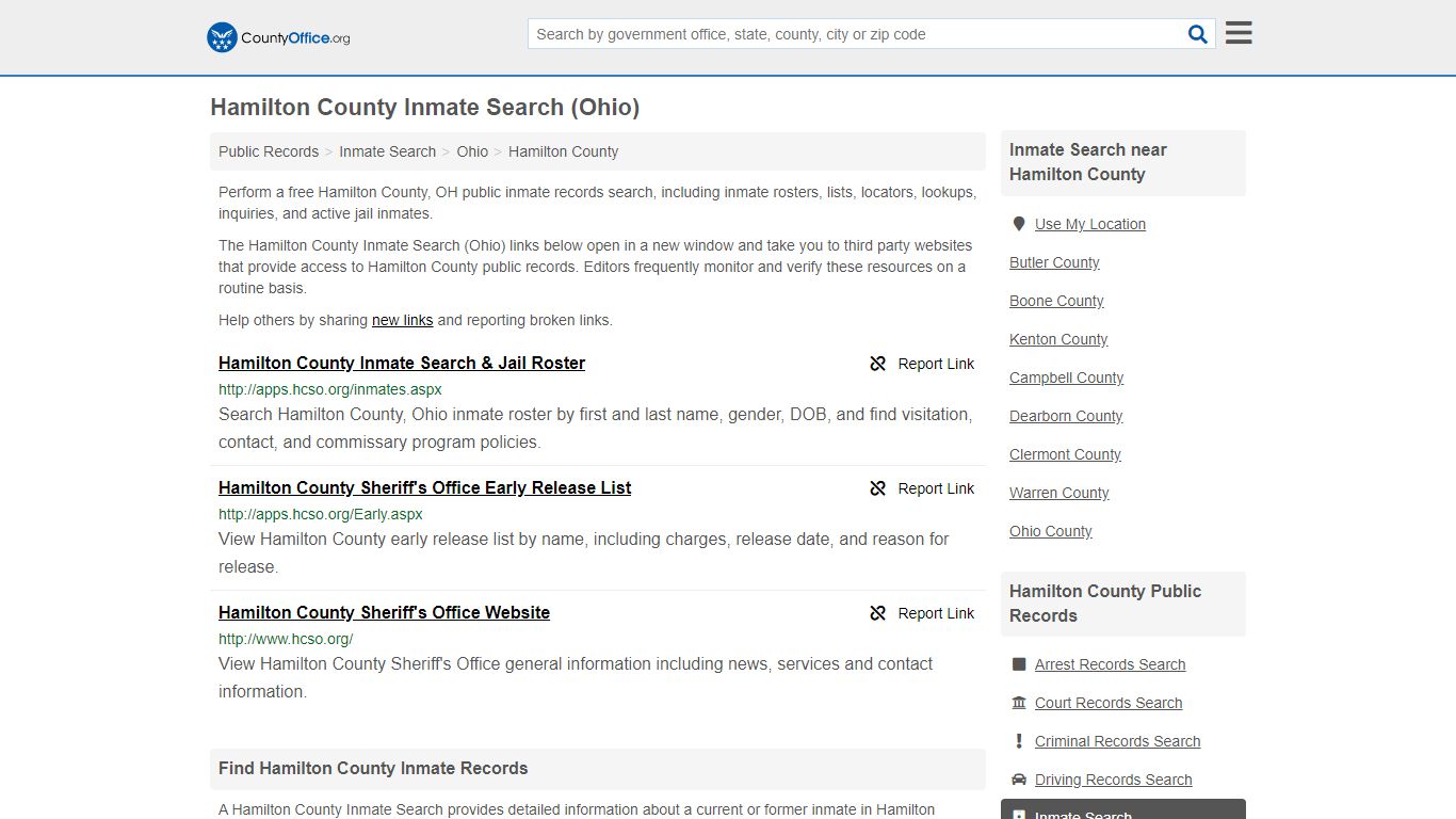 Inmate Search - Hamilton County, OH (Inmate Rosters & Locators)